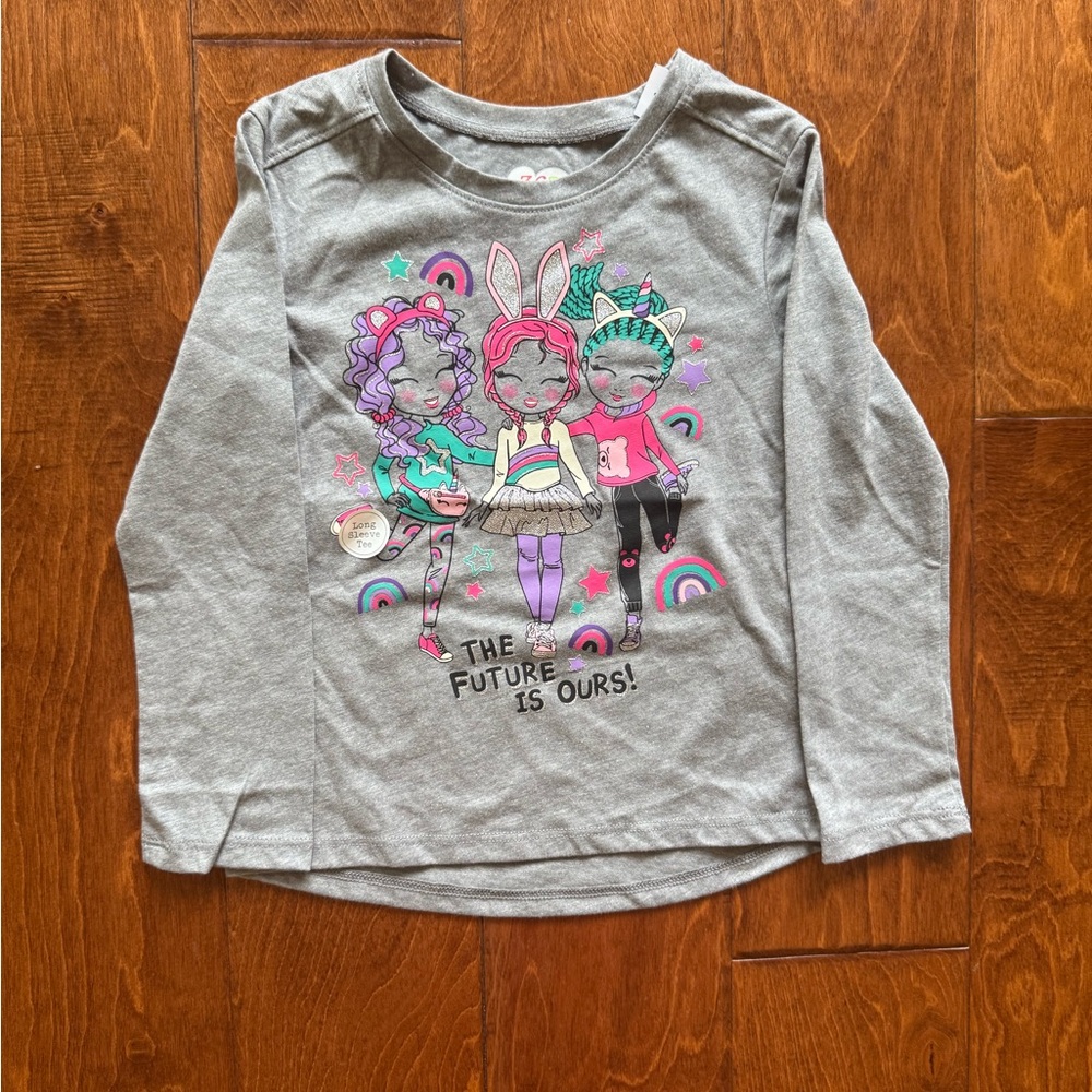 NWT Size 8 Garanimals Gray Long Sleeve Shirt “The Future is Ours!”
